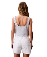 Calvin Klein Jeans Women's Drawstring-Hem Cropped Tank Top