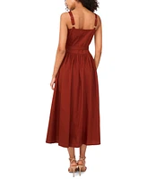 1.state Women's Square-Neck Sleeveless Belted Midi Dress
