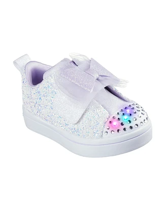 Skechers Toddler Girls Twinkle Toes: Twi-Lites 2.0 Sweetie Bow Fastening Strap Casual Sneakers from Finish Line