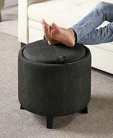 Convenience Concepts 19" Designs4Comfort Oscar Storage Ottoman with Reversible Tray