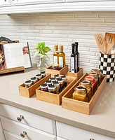 Seville Classics 5-Piece Bamboo Storage Box Set with Dividers