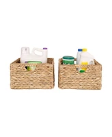 Seville Classics Handwoven Water Hyacinth Basket, 2-Pack