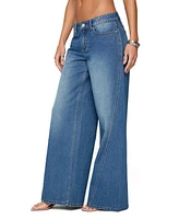 Edikted Women's Linden Low Rise Baggy Jeans