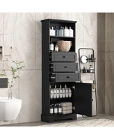 Casainc 67.3"H Tall Cabinet with 3 Drawers, Adjustable Shelves, Home/Office Freestanding Mdf Storage