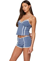Edikted Women's Eliane Contrast Lacey Tank Top