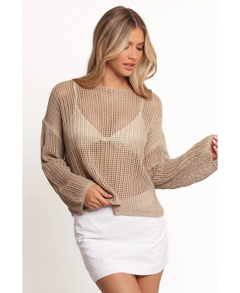 Petal and Pup Women's Desiree Open Weave Knit Sweater