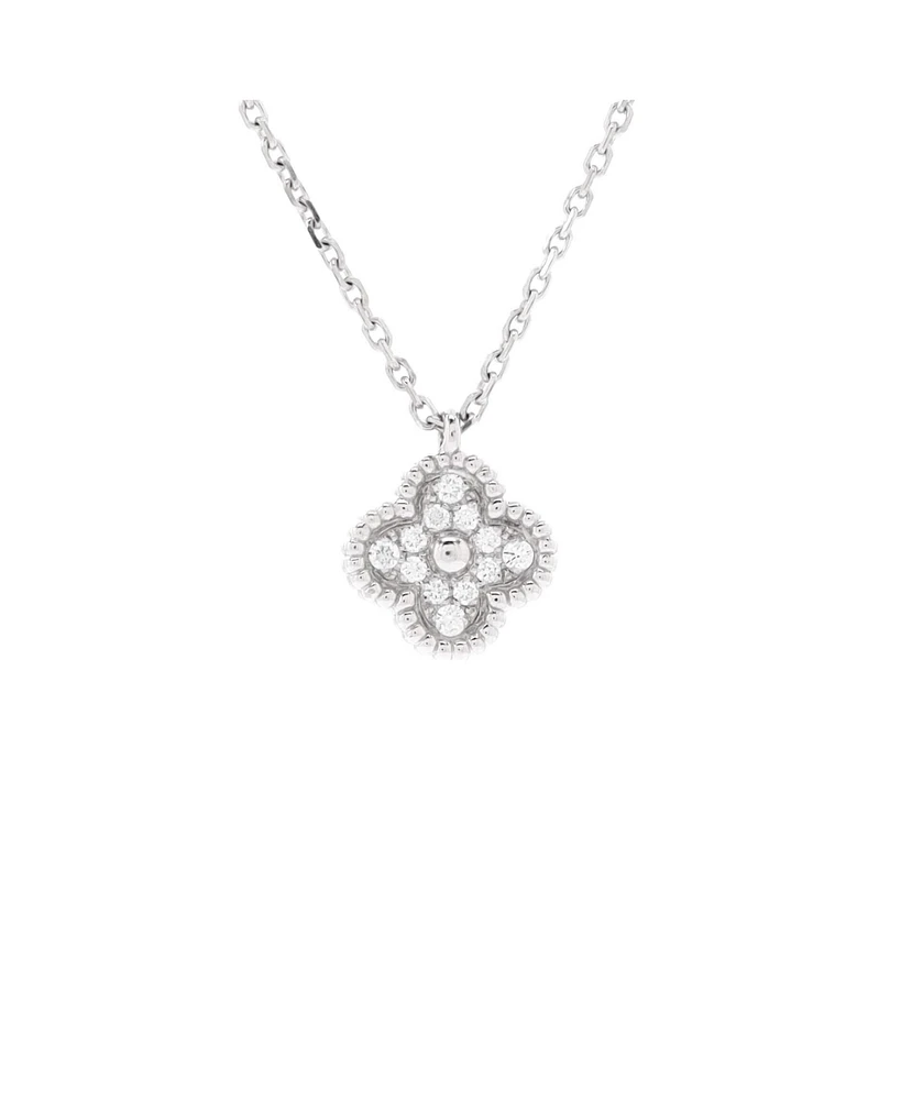 Pre-Owned Van Cleef & Arpels Sweet Alhambra Pendant Necklace 18K White Gold with Diamonds