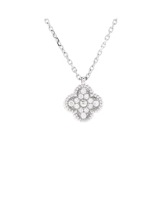 Pre-Owned Van Cleef & Arpels Sweet Alhambra Pendant Necklace 18K White Gold with Diamonds