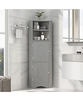 Casainc 61.2"H Tall Corner Bathroom Cabinet with Doors and Adjustable Shelves
