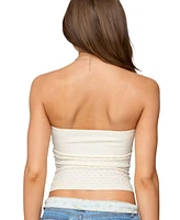 Edikted Women's Textured Knit Strapless Cutout Top