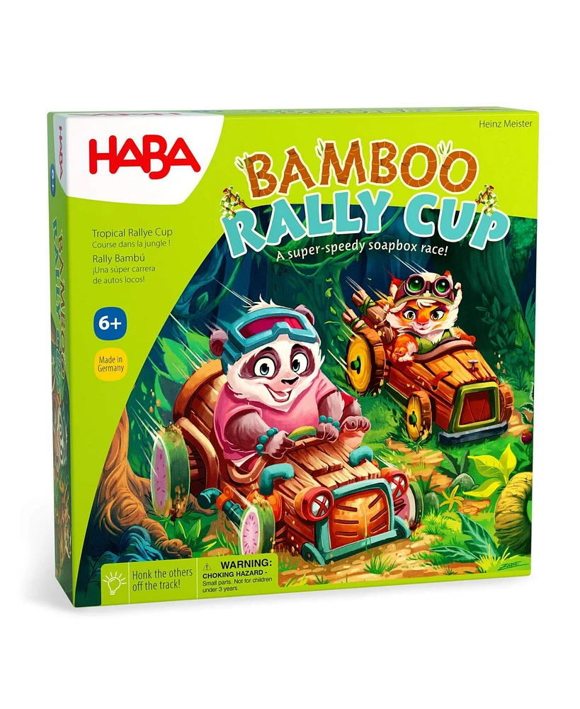 Haba Bamboo Rally Cup - Hype in the Jungle: Board Games for Kids 6-8, Fast-paced Car Racing Games & Strategy Board Games, Made in Germany