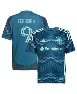 Adidas Big Boys and Girls Jesus Ferreira Blue Seattle Sounders Fc 2025 The Salish Sea Kit Replica Player Jersey
