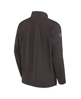 Nike Men's Brown Cleveland Browns Sideline Coach Half-Zip Jacket