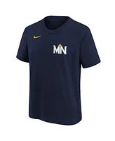 Nike Big Boys and Girls Royce Lewis Navy Minnesota Twins Fuse City Connect Name Number T-Shirt