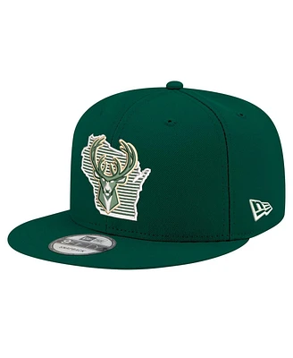 New Era Men's Hunter Green Milwaukee Bucks State Pride 9FIFTY Snapback Hat