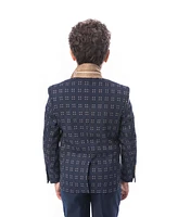 Elie Balleh Toddler Navy Slim Fit Dotted Textured Blazer