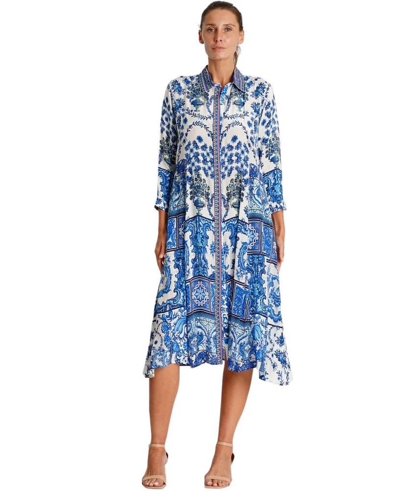 Midi long bell sleeves dress