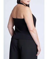 Eloquii Plus Asym Halter With Hardware Detail