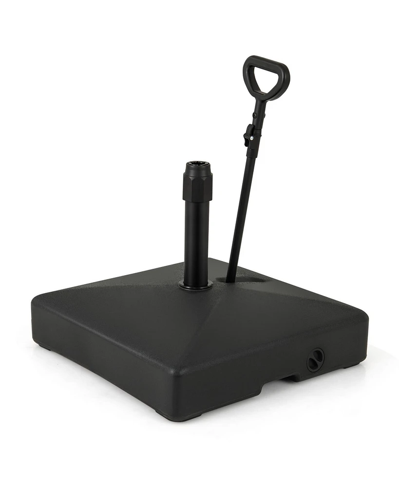 Mobile Patio Umbrella Base Water Sand Fillable Market Table Umbrella Stand with 3 Wheels