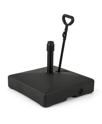 Mobile Patio Umbrella Base Water Sand Fillable Market Table Umbrella Stand with 3 Wheels