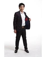 Elie Balleh Toddler Black Slim Fit Slim Fit Checked Blazer