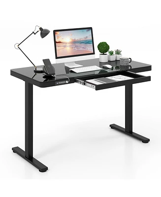 48-Inch Height Adjustable Electric Standing Desk with Drawer