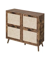 4 Door Shoe Rack, Freestanding Modern Shoe Storage Cabinet