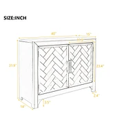 40" Modern Cabinets: Unique Doors & Adjustable Shelves
