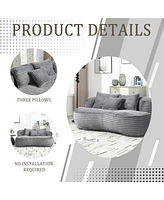 Plush Bean Bag Sofa: Cozy Lounger for Adults & Kids (Dark Gray)