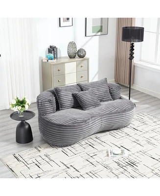 Plush Bean Bag Sofa: Cozy Lounger for Adults & Kids (Dark Gray)