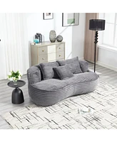 Plush Bean Bag Sofa: Cozy Lounger for Adults & Kids (Dark Gray)