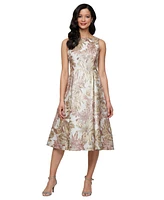 Alex Evenings Petite Metallic Jacquard A-Line Dress