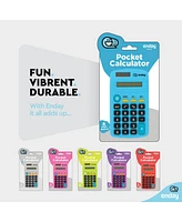 Calculator Pink, Basic Small Solar and Battery Operated, Large Display Four Function, Auto Powered Handheld School Kids, 1 Pk –