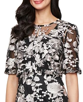 Alex Evenings Women's Stretch Tulle Jacket Dress