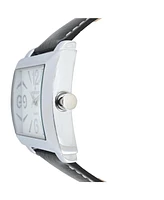 Peugeot Women's Square 35x40mm Easy Read Big Face Watch with Leather Band