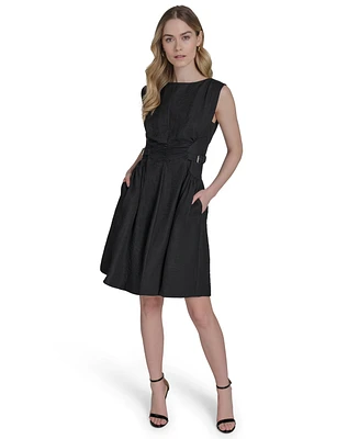 Vince Camuto Women's Crepe Sleeveless Fit & Flare Dress