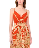 Msk Women's Challis Printed Sleeveless Maxi Dress