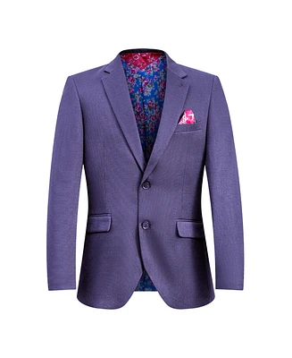 Elie Balleh Boys Purple Slim Fit Classic Blazer