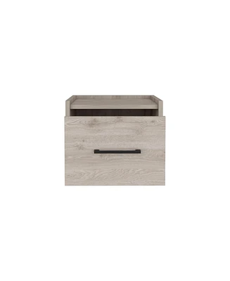 Modern One-Drawer Faux Wood Floating Nightstand – Space-Saving Design