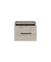 Modern One-Drawer Faux Wood Floating Nightstand – Space-Saving Design
