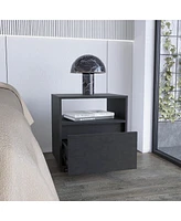 Stylish One Drawer Faux Wood Nightstand for Small Spaces