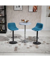Set of 2 Adjustable Swivel Bar Stools with Backrest, Upholstered Counter Chairs for Kitchen Bar-The Pop Home