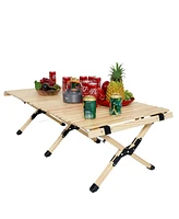 Portable Beech Wood Picnic Table - Foldable & Large