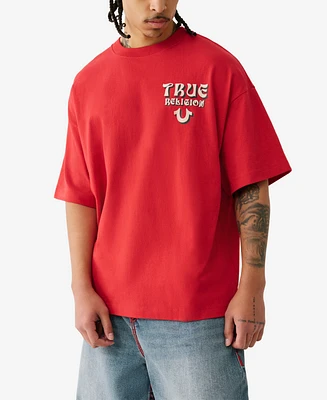 True Religion Men's Short Sleeve Flock Oversized T-Shirt