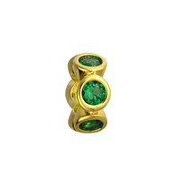Bling Jewelry Cubic Zirconia Cz Spacer Charm Bead Gold Plated .925 Sterling Silver Fits European Bracelet