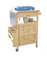Outdoor Grill Cart with Stainless Steel Top & Storage