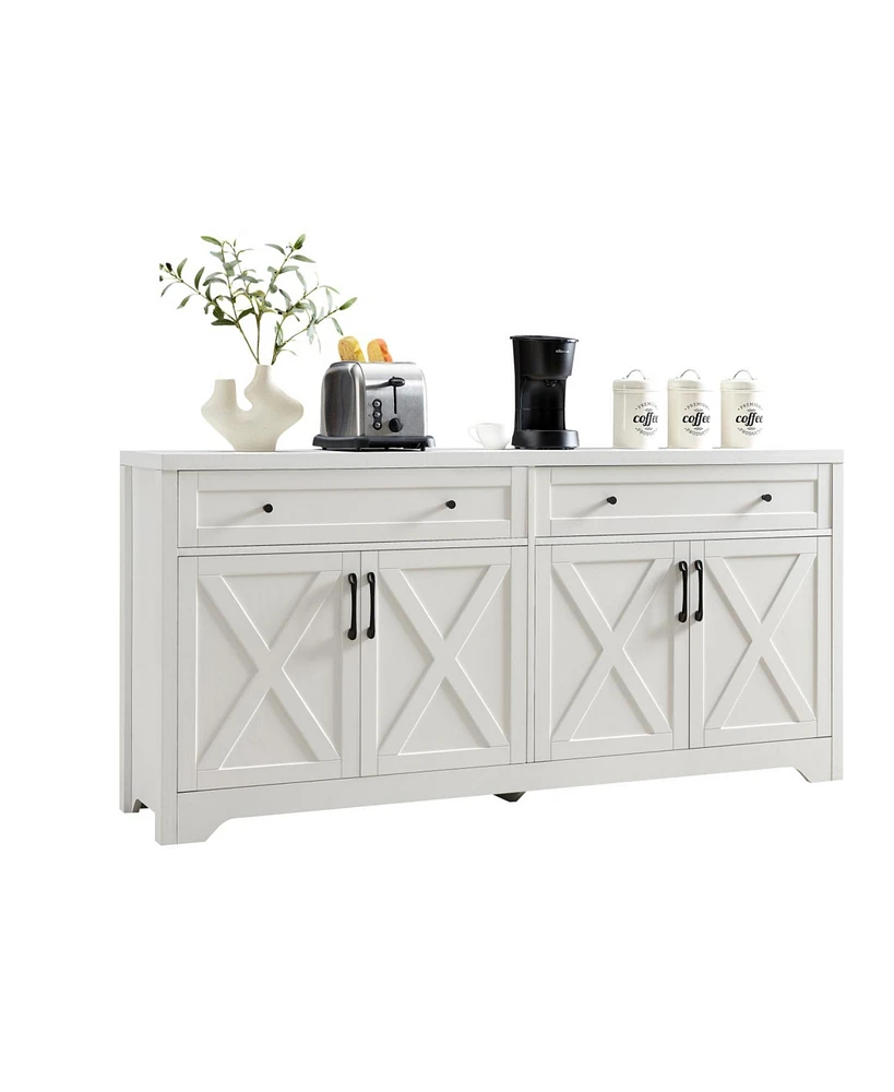 White 61" Tv Cabinet with Storage - Living Room/Bedroom