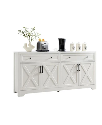 White 61" Tv Cabinet with Storage - Living Room/Bedroom