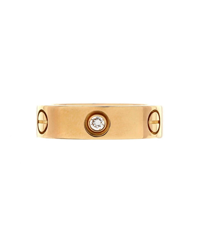 Pre-Owned Cartier Love 3 Diamonds Band Ring 18K Gold with Diamonds