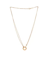Pre-Owned Cartier 2 Diamonds Love Pendant Necklace 18K Rose Gold with Pink Sapphire and Diamond